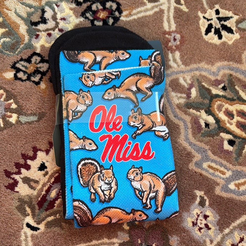 Ole Miss Squirrel Pattern Socks